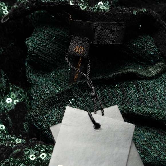 Maje - Green Sequin Romper. - Picture 5 of 14